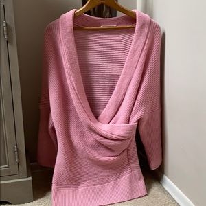 Pink deep v-neck sweater